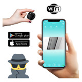 Mini Câmera Espiã Grava Vídeo Faz Foto E Escuta Áudio App Cor Preto