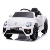 Mini Carro Elétrico Infantil Volkswagen Beetle Dune Bateria 6v Branco Motorizado Importway Bw-274br