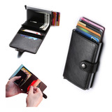 Mini Carteira Automática Porta Cartão De Crédito E Dinheiro