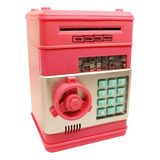 Mini Cofre Digital Eletrônico Automático Nota Moeda Infantil Cor Rosa
