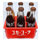 Mini Coke Garrafinhas Coca Cola Com Engradado Anos 80