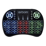 Mini Controle Led Teclado Sem Fio Smart Tv Box Netflix Cor Do Teclado Preto Exbom Bk-bti8