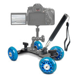 Mini Dolly Skater Slider Com Bastão Câmeras E Filmadoras