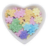 Mini Flor Tecido Prensada Ultrassom Candy Color - 300 Flores