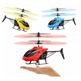 Mini Helicóptero Com Controle Remoto Sensor Brinquedo Voa Cor Colorido