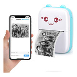 Mini Impressora Recarregável Bluetooth Para Celular Dyj-c9, Cor Azul Celeste