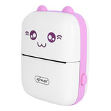 Mini Impressora Térmica Portátil Gatinho Bluetooth Cor Rosa