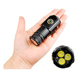 Mini Lanterna Edc Tática 3 P35 Leds Recarregável Usb C/ Imã