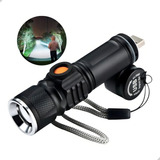 Mini Lanterna Tática Militar Potente Led Com Zoom Recarregável Cor Da Luz Branco