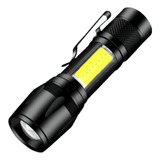 Mini Lanterna Tática Police Usb Recarregável Profissional Cor Da Lanterna Preto Cor Da Luz Branco