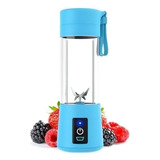 Mini Liquidificador Portatil Shake Juice Cup + Cabo Usb Cor Azul