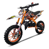 Mini Moto Cross 49cc Partida Manual 2 Tempos Laranja