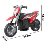 Mini Moto Cross Vermelha Com Rodas De Treinamento 6v Criança