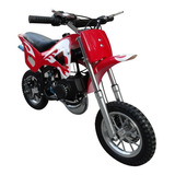 Mini Moto Dirt Cross 49cc 2 Tempos Vermelha 55kg Top 40km/h