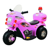Mini Moto Elétrica Infantil Triciclo Criança Bateria Recarregável 6v Importway Bw002 Polícia Bivolt Cor Rosa