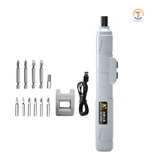 Mini Parafusadeira Elétrica Sem Fio Bateria Compacta Cor Cinza