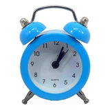 Mini Relógio Despertador Md Azul 7,5 Cm Altura