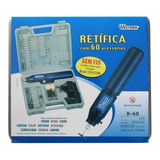 Mini Retifica R-60 S/ Fio E Bi-volt 62 Acessorios + Maleta
