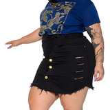 Mini Saia Jeans Curta Plus Size Tamanhos Grandes 