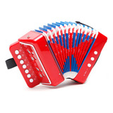 Mini Sanfona Gaita Acordeon Infantil 7 Teclas 3 Baixos Shiny