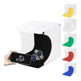 Mini Studio Box Cabine Fotográfico Fotos Dobrável Led 24x23
