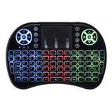 Mini Teclado Wireless Bluetooth Sem Fio Usb Iluminado Tv Cor Do Teclado Preto