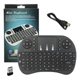 Mini Teclado Wireless Bluetooth Touchpad Tv Box Xbox 360 Ps3 Teclado Preto