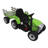 Mini Trator Elétrico Infantil Com Carreta Bateira Recarregável 12v 30kg
