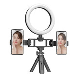 Mini Tripé 360 Multi 02 Cel + Ring Light 16cm Luz Led Usb