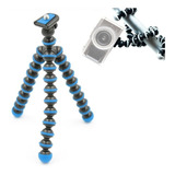 Mini Tripé De Mesa Flexível - Tt813 - 26,5cm Azul Claro