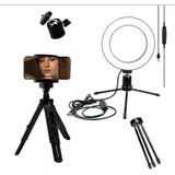 Mini Tripé Flexível + Ring Light Para Celular Universal