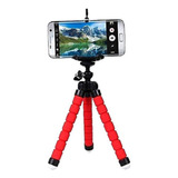 Mini Tripé Flexível Suporte Para Celular E Câmera - Vermelho