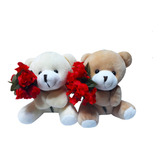 Mini Urso Com Buquê De Flores 12cm - O Preço É A Unidade 