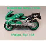 Miniat. Maisto Esc 1:18-metal Moto Kawasaki Ninja Zx9r Verde