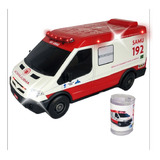 Miniatura Ambulancia Do Samu Com Sirene Giroflex Strobo