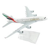 Miniatura Avião Emirates Airline Airbus A380 Metal 16cm