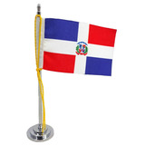 Miniatura Bandeira Mesa República Domenicana 15 Cm Poliéster