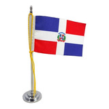 Miniatura Bandeira Mesa República Dominicana 15 Cm Poliéster