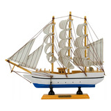 Miniatura Barco Veleiro De Madeira 30cm Branco P Entrega