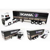 Miniatura Caminhão Scania R730 + Carreta Lona Personalizada
