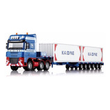 Miniatura Caminhão Transporte Container Metal Kdw Azul 1/50