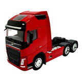 Miniatura Caminhão Volvo Fh Trucado Prata Welly 1/32 Cor Vermelho