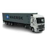 Miniatura Carreta Mercedes Benz Container Escala 1:50 Maersk