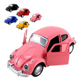 Miniatura Carrinho De Ferro Fusca Mini Fusquinha Brinquedo Cor Rosa