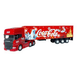 Miniatura Coleção Carreta 1/64 Caminhão Coca Cola Natal