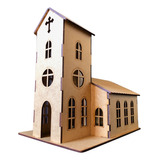 Miniatura De Igreja Em Madeira Mdf Para Maquete Artesanato