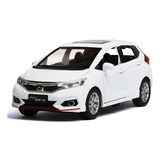 Miniatura De Metal 1:32 Honda New Fit Com Led E Luz Cor Branco