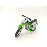 Miniatura De Moto 1:18 Cross Maisto Coleção Ferro Cor Kawasaki Klx250sr Verde