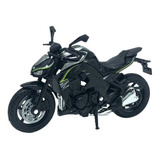 Miniatura De Moto Kawazaki Z1000 2017 California Cycle Welly Cor Preto