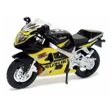 Miniatura De Moto Suzuki Gsxr 600 1:18 Maisto Black Yellow